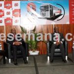 Painel principal que presidiu a abertura do Simp&oacute;sio sobre transporte p&uacute;blico urbano