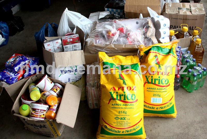 Parte dos produtos oferecidos ao Centro de Acolhimento de Idosos de Lhanguene