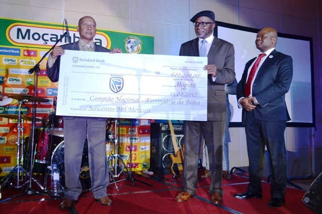 Entrega do cheque &agrave; equipa vencedora do Mo&ccedil;ambola edi&ccedil;&atilde;o 2016 