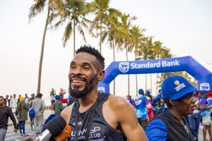 Abednico Mashaba, vencedor da categoria de 21 KM, em masculinos, de Maputo