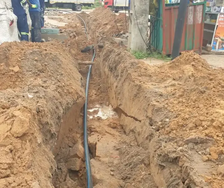 Obras de melhoria da rede de distribuição do Bairro de Bunhiça 1
